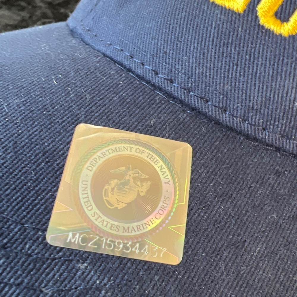 Property Of MCRD Baseball Cap 1957 San Diego Navy Blue Gold Stitching Snap Back - Picture 4 of 10